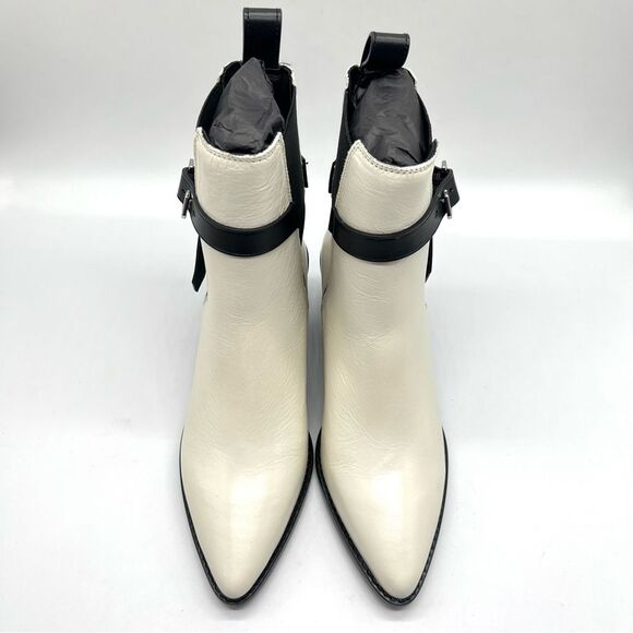 ZADIG & VOLTAIRE Size 37 7 Heritage Tyler Cecilia White Black Leather Boots NEW - Picture 4 of 15